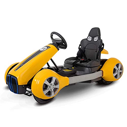 SHAIRMB Pedal Go Kart, Mando a Distancia con Luz EléCtrica Coche de Pedales Go Karts, con Asiento Ajustable, Ruedas Goma, Freno