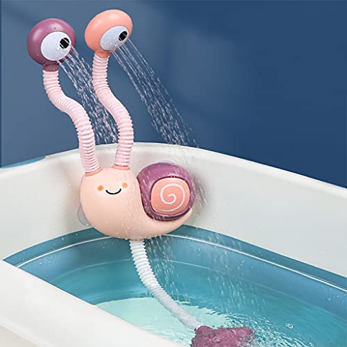 sharprepublic Juguete de baño electrónico para bebé a Prueba de Agua, Juego de Agua con Doble Cabezal, Agua en Aerosol, Fregadero de Caracol, Juguete de Agua para - Rosa