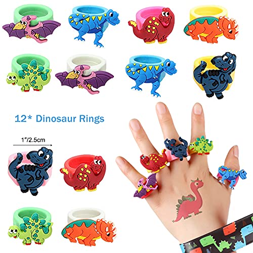 Shinelee 60 Piezas Artículos de Fiesta Dinosaurios Cumpleaños Niño Llavero Pulseras Bofetada Pegatinas Tatuajes Pulsera Dinosaurios Piñata Dinosaurio Cumpleaños Regalo Niños