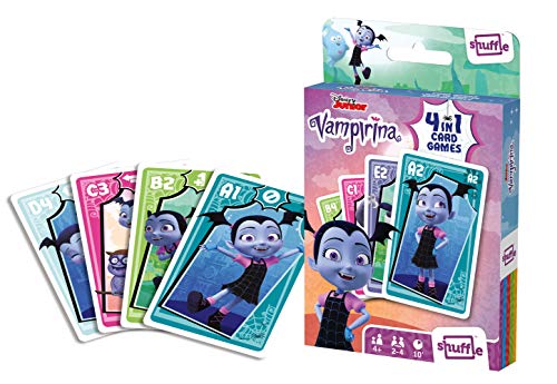 Shuffle Fun 4 Juegos en 1. Vampirina Cartas, Multicolor (Cartamundi 108461992)