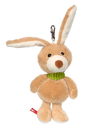 Sigikid Mädchen und Jungen, Schlüsselanhänger Hase, Kuscheltier mit Karabinerhaken Llavero con Peluche, Color Conejo, Klein (42502)