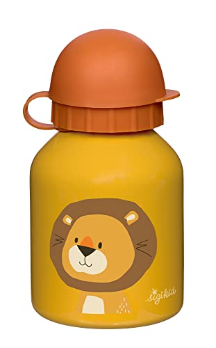 SIGIKID Niñas y niños, botella de agua de acero inoxidable León Forest 250 ml para guarderías y excursiones, sin BPA, recomendada a partir de 36 meses, amarillo, 25115