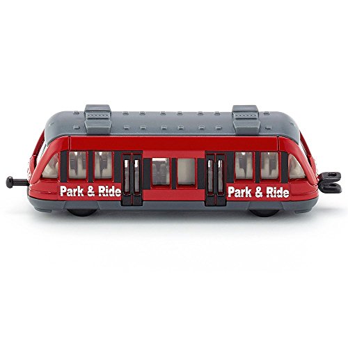 siku 1013, Tren de cercanías, Metal/Plástico, Rojo, Enganches para remolque de tren estándar siku para conectar con otros trenes