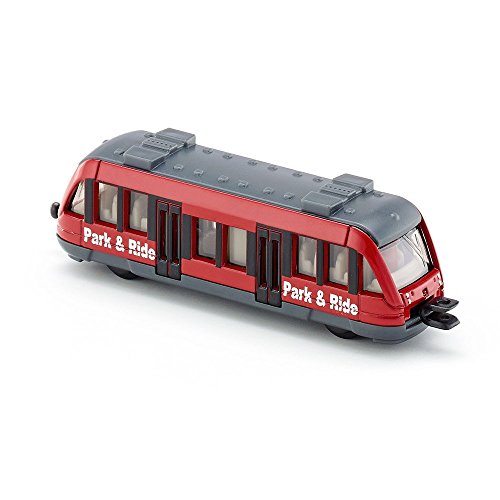 siku 1013, Tren de cercanías, Metal/Plástico, Rojo, Enganches para remolque de tren estándar siku para conectar con otros trenes