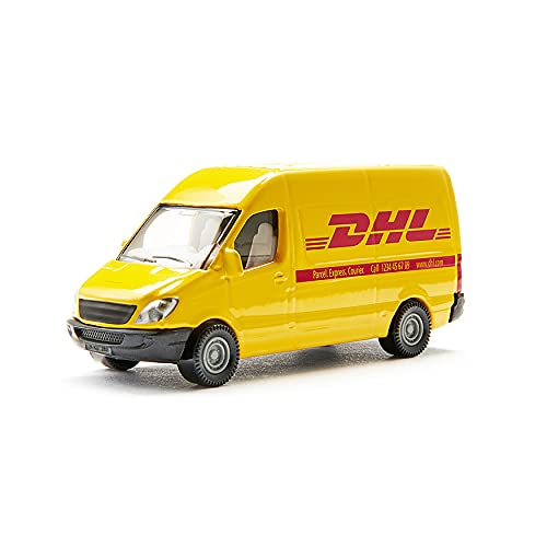 siku 1085, Furgoneta de servicio de paquetería, Metal/Plástico, Amarillo, Diseño DHL, Versátil