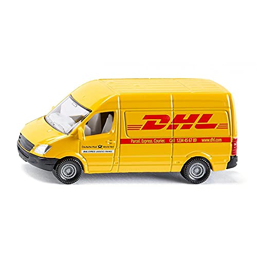 siku 1085, Furgoneta de servicio de paquetería, Metal/Plástico, Amarillo, Diseño DHL, Versátil