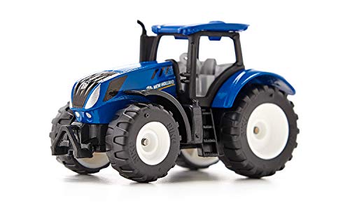 siku 1091, Tractor New Holland T7.315, Metal/Plástico, Azul, Cabina desmontable y enganche para remolque