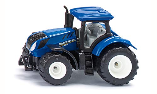 siku 1091, Tractor New Holland T7.315, Metal/Plástico, Azul, Cabina desmontable y enganche para remolque