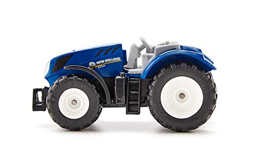 siku 1091, Tractor New Holland T7.315, Metal/Plástico, Azul, Cabina desmontable y enganche para remolque