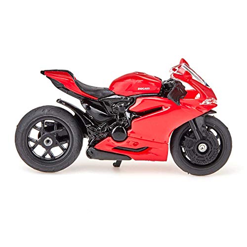 siku 1385, Moto Ducati Panigale 1299, Metal/Plástico, Rojo, Soporte desplegable