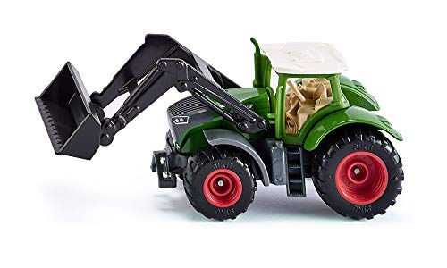 siku 1393, Tractor Fendt 1050 Vario con cargador frontal, Verde/Negro, Cargador frontal móvil, Cabina desmontable, Ruedas de goma