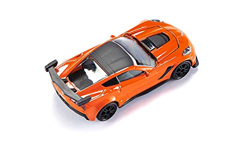 siku 1534, Chevrolet Corvette ZR1, Naranja/Negro, Apertura de capó, Vehículo de juguete para niños