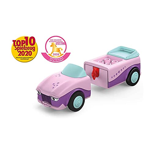 SIKU Toddys by 0102, Betty Blinky, Vehículo de 2 piezas, Interconectable, Incluye figura móvil, Motor de fricción de alta calidad, Rosa/Lila, 18+ meses, multicolor (Sieper GmbH