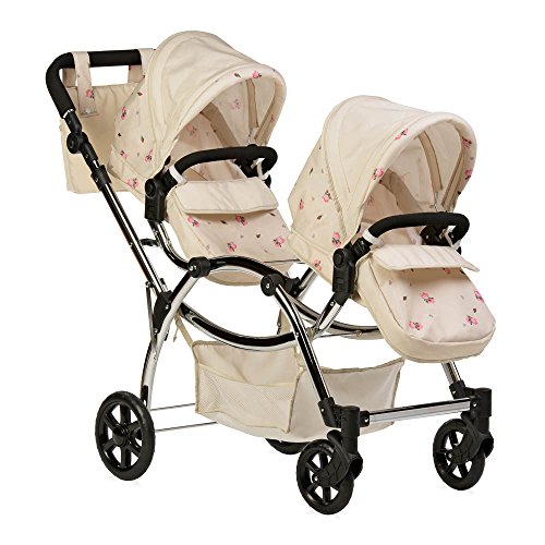 Silla de paseo doble Roma Darcie para muñecas, color crema