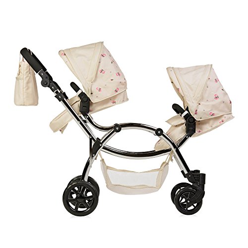 Silla de paseo doble Roma Darcie para muñecas, color crema