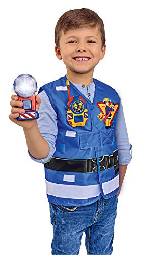 Simba 109252477 – Juego de Salvavidas de Sam el Bombero, Chaleco con Estampado, Linterna de 11 cm, walkie-Talkie de 14 cm