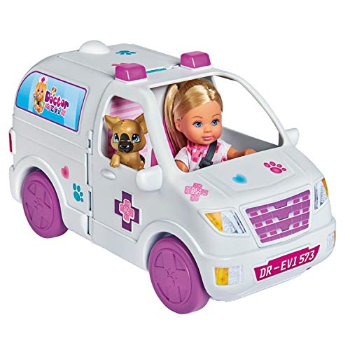 Simba Toys - Evi Love Caravana Veterinaria 2 en 1, con Muñeca Incluida y Múltiples Accesorios, para Niños a partir de 3 años - 36 x 13 x 16 cm