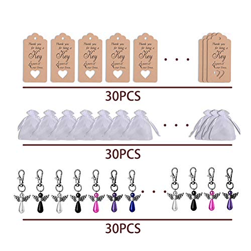 SIMIN 30 llaveros de ángel de la guarda, colgantes para boda, Boda Confirmación Cumpleaños Navidad Bautismo Comunión regalo regalopara invitados