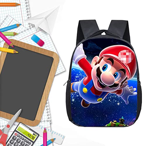 Simmpu Mario Mochilas Escolares Mario Mochila Casual Juego de mochila escolar Mario Mochila Patrón Popular Cartoon Impresión Mochilas para Niños y Niñas Viajes Escolar Senderismo