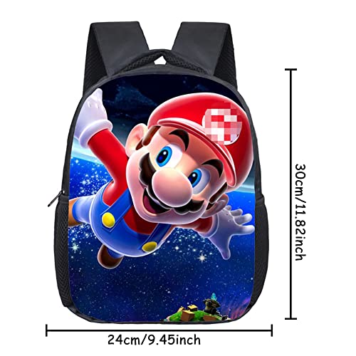 Simmpu Mario Mochilas Escolares Mario Mochila Casual Juego de mochila escolar Mario Mochila Patrón Popular Cartoon Impresión Mochilas para Niños y Niñas Viajes Escolar Senderismo