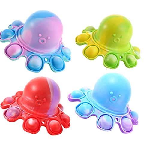 Simple Dimple Fidget Toy, Pulpo Reversible Mini Pop It Llavero Fidget Spinner Juguetes Silicona Antiestrés Bubble Mini Llavero Octopus Colgante Toys con Reducción de la ansiedad y Stress (ZYPP)