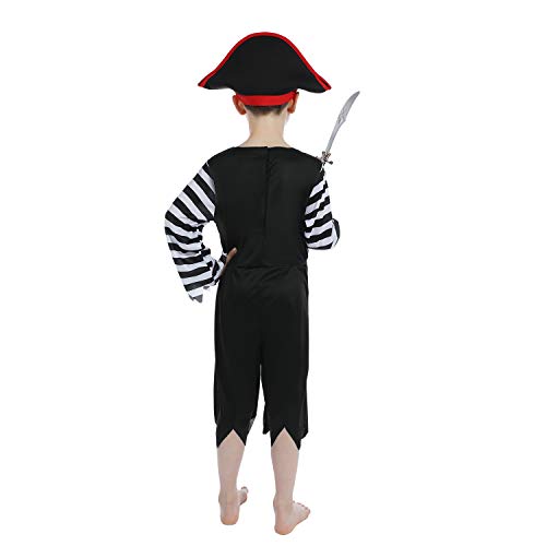 Sincere Party Disfraz de pirata infantil con sombrero, espada, para niños unisex de 4 a 6 años