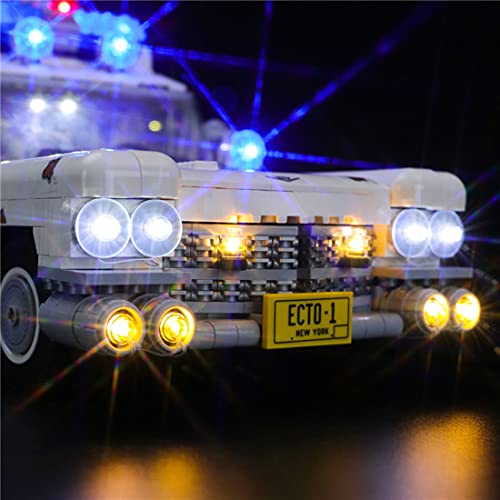 SINI Juego de iluminación LED para coche Lego Ghostbusters ECTO-1, compatible con Lego 10274 Ghostbusters ECTO-1 (no incluye modelo Lego)