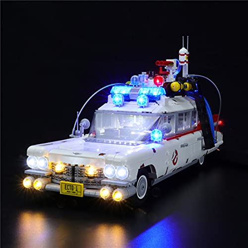 SINI Juego de iluminación LED para coche Lego Ghostbusters ECTO-1, compatible con Lego 10274 Ghostbusters ECTO-1 (no incluye modelo Lego)