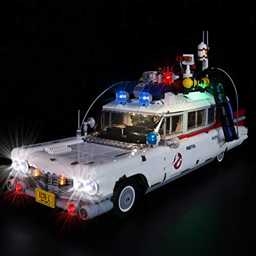 SINI Juego de iluminación LED para coche Lego Ghostbusters ECTO-1, compatible con Lego 10274 Ghostbusters ECTO-1 (no incluye modelo Lego)