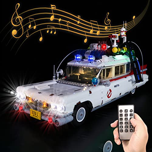 SINI Juego de iluminación LED para coche Lego Ghostbusters ECTO-1, compatible con Lego 10274 Ghostbusters ECTO-1 (no incluye modelo Lego)