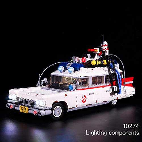 SINI Juego de iluminación LED para coche Lego Ghostbusters ECTO-1, compatible con Lego 10274 Ghostbusters ECTO-1 (no incluye modelo Lego)