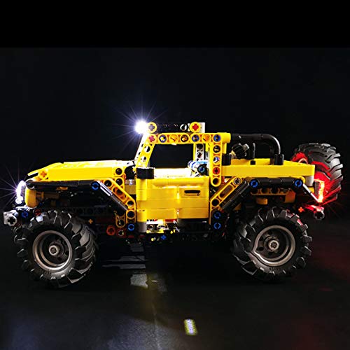 SINI Juego de iluminación para coche Lego 42122 Technic Jeep Wrangler 4 x 4 de juguete, juego de iluminación LED, compatible con vehículos todoterreno Lego 42122 (solo luces LED, no LEGO)