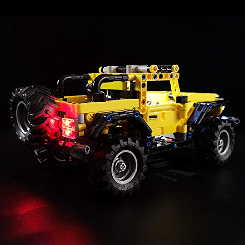 SINI Juego de iluminación para coche Lego 42122 Technic Jeep Wrangler 4 x 4 de juguete, juego de iluminación LED, compatible con vehículos todoterreno Lego 42122 (solo luces LED, no LEGO)