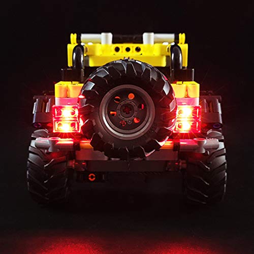 SINI Juego de iluminación para coche Lego 42122 Technic Jeep Wrangler 4 x 4 de juguete, juego de iluminación LED, compatible con vehículos todoterreno Lego 42122 (solo luces LED, no LEGO)