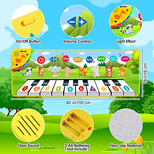 Sirecal Alfombra de Baile Musical para Bebe - Alfombra de Piano con 8 Instrumentos Piano Música Dance Mat Juguetes Regalo para Niños Niñas 1 a 5 Años