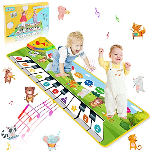 Sirecal Alfombra de Baile Musical para Bebe - Alfombra de Piano con 8 Instrumentos Piano Música Dance Mat Juguetes Regalo para Niños Niñas 1 a 5 Años