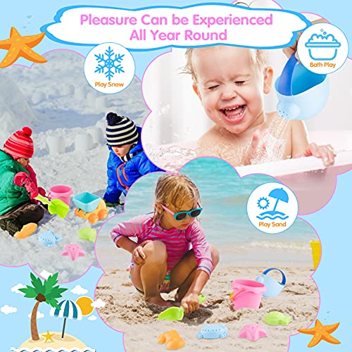 Sirecal Juguetes de Playa para Niños - Sirecal 10 Pcs Juguetes Arena Playa con Bolsa de Malla Camion Cubo Palas Rastrillo Moldes Arena Juegos Playa para Chico Niña (Color Aleatorio)