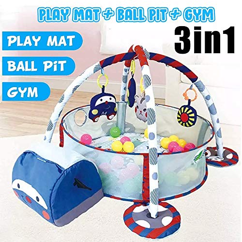 Siuber 3 en 1 Juego de bebés Gimnasio con Juguetes para Colgar, Actividad educativa Playmat, Mat de Juego para el Tiempo de la Barriga, Seguro y Ligero - Regalo para 0-3-6-9-24 Meses Niñas para niños