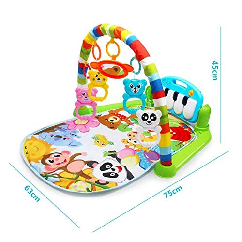 Siuber Baby Activity Rack con Kick Piano Teclado, Música y Juego Newborn Mat Toys Colgando Juguetes, Ligero Fácil de Terciar - Playmat Playmat para niños Niñas