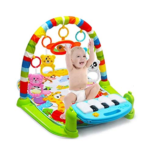 Siuber Baby Activity Rack con Kick Piano Teclado, Música y Juego Newborn Mat Toys Colgando Juguetes, Ligero Fácil de Terciar - Playmat Playmat para niños Niñas