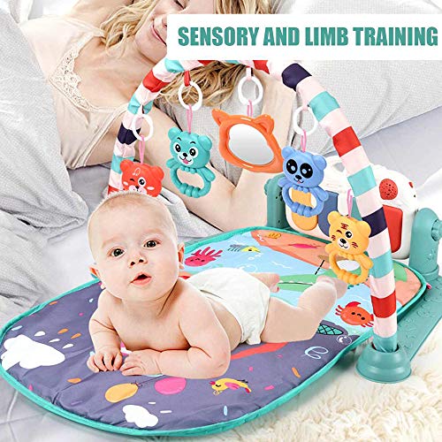 Siuber Music Kick and Play Newborn Mat con Piano, Centro de Actividades del Gimnasio de Piano, liviano Lavable, Suena Juguetes para niños pequeños envejecidos de 0 a 18 Meses de Edad