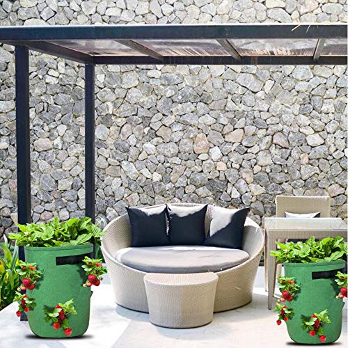 Six6 6pcs Planta Crece Bolsas, Fresa Plantación Fieltro plantación de Tela del Bolso del envase Espesar Jardín Pot Home Garden Bolsas Herramienta para el jardín