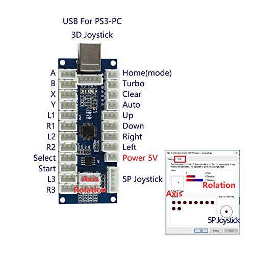 SJ@JX Arcade Game Controller 3D Gamepad Analog Stick Sensor Fly Joystick Microswitch MX LED Button USB Encoder Light Cable for PC MAME PS3 Android Raspberry Pi