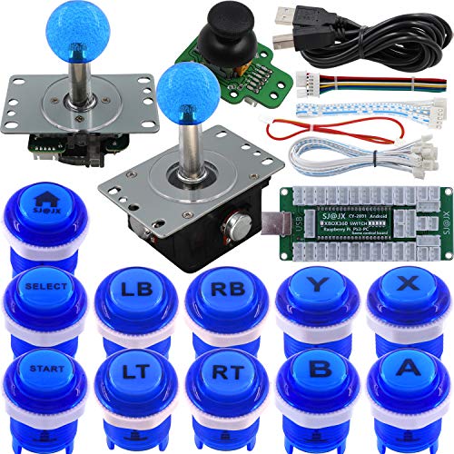 SJ@JX Arcade Game Controller 3D Gamepad Analog Stick Sensor Fly Joystick Microswitch MX LED Button USB Encoder Light Cable for PC PS3 Nintendo Switch Xbox 360 Android Raspberry Pi