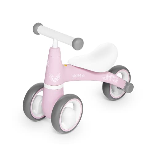 skiddoü bicicleta sin pedales correpasillos para niños Berit bicicleta de equilibrio para aprender a montar en bicicleta, tres ruedas de 6" de espuma EVA manillar antideslizante 2kg rosado