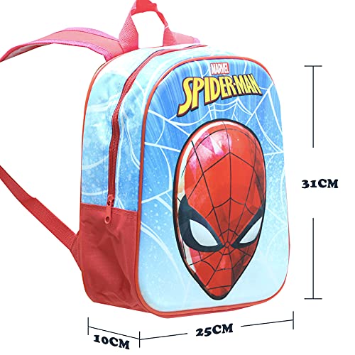 Skyline Mochila Escolar 3D, Spiderman, Mochila Infantil para Niños, 25x31x10 CM, Mochila Poliéster+EVA, Material Escolar, Vuelta al Cole, Ideal para Niños