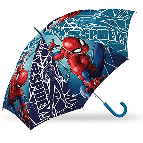 SKYLINE Paraguas para Niños, Spiderman, Estilo Tradicional, Paraguas Infantil, Poliéster, 85cm diámetro, Vuelta al Cole, Ideal para Niños