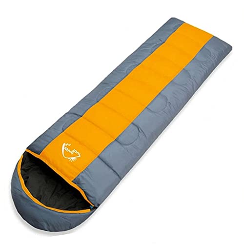 SlimpleStudio Saco de Dormir Dormir Bolsa de Viaje de otoño Invierno de Sobres con Capucha Exterior del Alza del sueño acampa Impermeable Gruesa Estera-Naranja térmica for Adultos (Color : Orange)