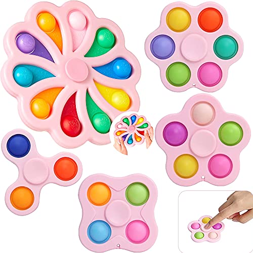 SLINGDA Fidget Spinner Pops Spinners Juguetes para Aliviar el Estrés Bubble Spiner Mágico para Niños Adultos TDAH Autismo Regalos en Navidad Fiesta de Cumpleaños