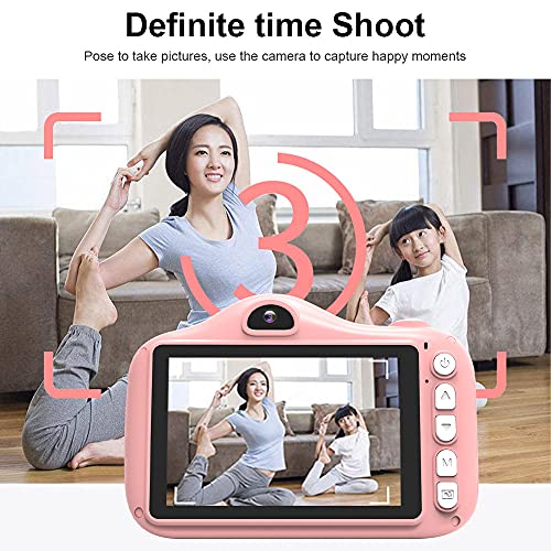 SLuB Cámara digital para niños HD Toy Camera Mini Selfie Cámara de 3.5 pulgadas 1080P HD Pantalla 32G TF Tarjeta USB Carga Adecuado para regalos de cumpleaños de niños (rosa)